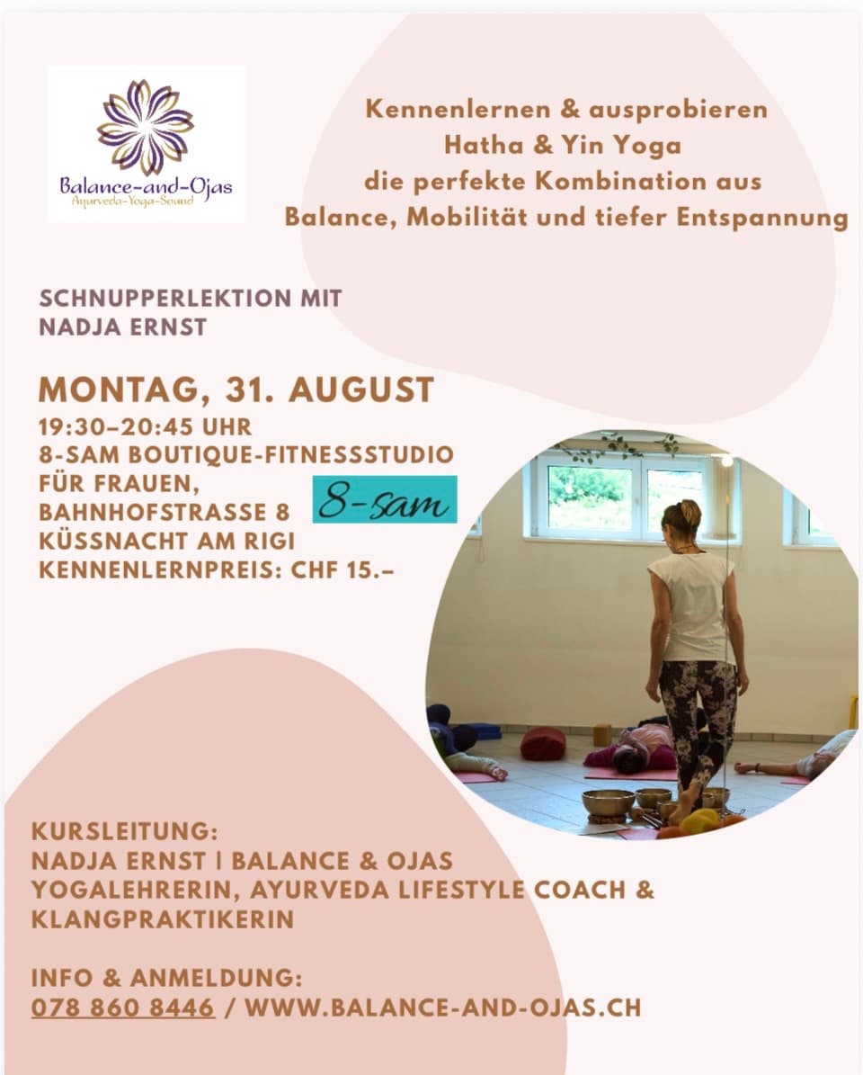 Schnupperlektion Hatha und Yin Yoga mit Nadja Ernst